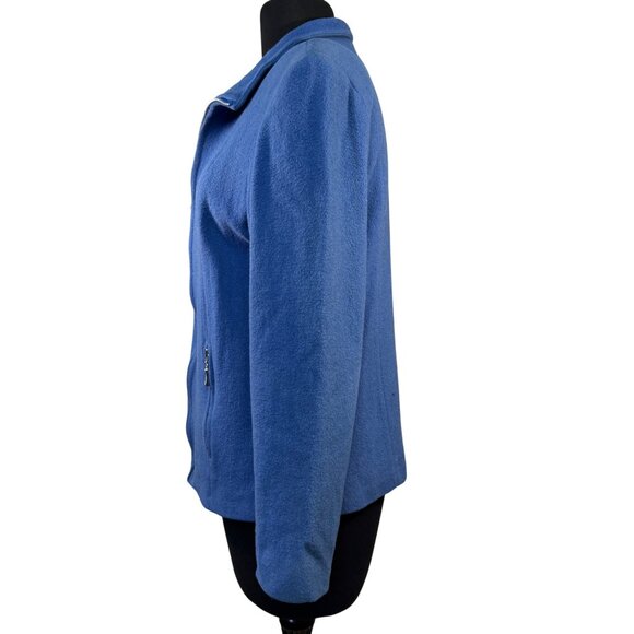 MDP Mario De Pinto Womens Wool Blend Blue Zip-Up Jacket - Picture 7 of 10